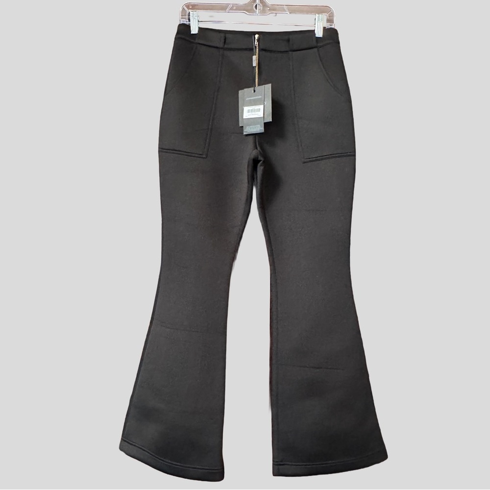 Cynthia Rowley Bonded Cropped Flared Pants Size 10 Black